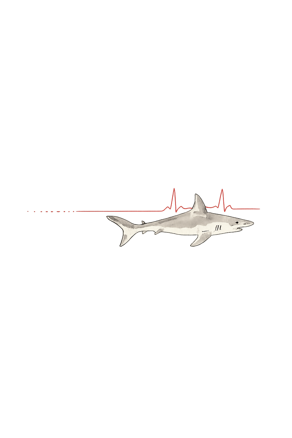 Shark with heartbeat line